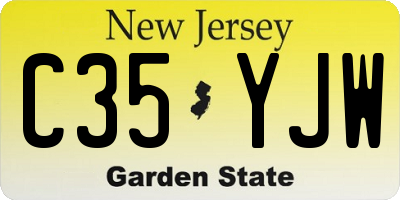 NJ license plate C35YJW