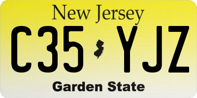 NJ license plate C35YJZ