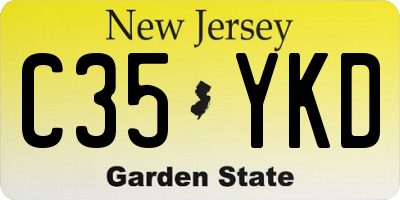 NJ license plate C35YKD