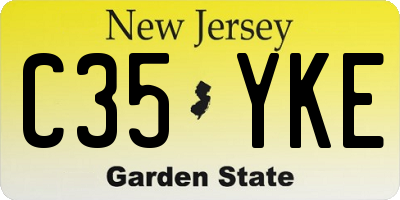 NJ license plate C35YKE