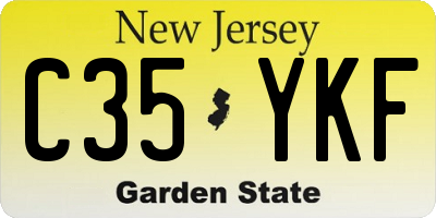 NJ license plate C35YKF