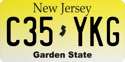 NJ license plate C35YKG