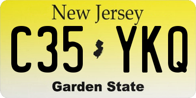 NJ license plate C35YKQ