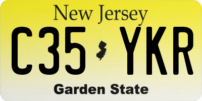 NJ license plate C35YKR