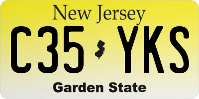 NJ license plate C35YKS