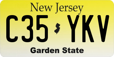 NJ license plate C35YKV