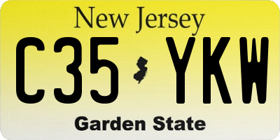 NJ license plate C35YKW