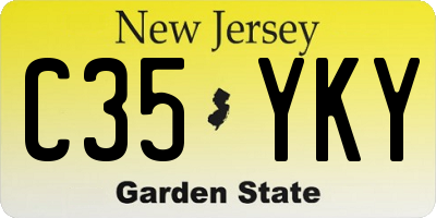 NJ license plate C35YKY