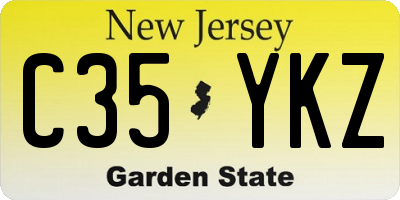 NJ license plate C35YKZ
