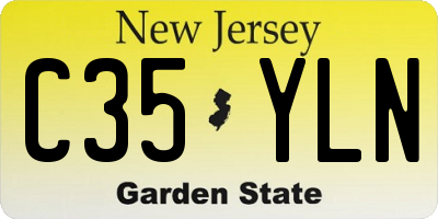 NJ license plate C35YLN