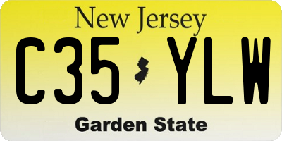 NJ license plate C35YLW