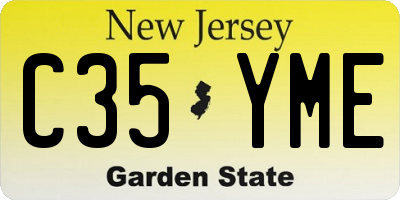 NJ license plate C35YME