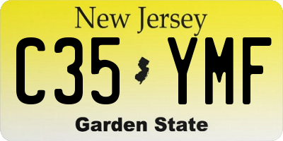 NJ license plate C35YMF