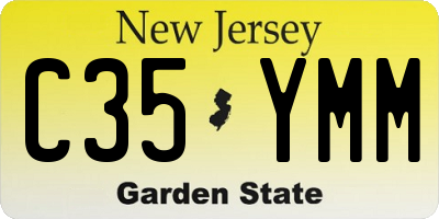 NJ license plate C35YMM
