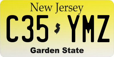 NJ license plate C35YMZ