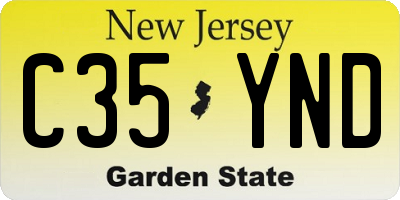 NJ license plate C35YND