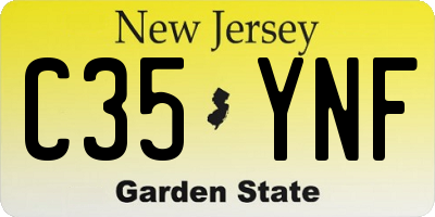 NJ license plate C35YNF