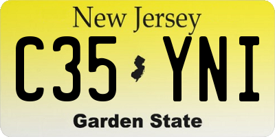 NJ license plate C35YNI