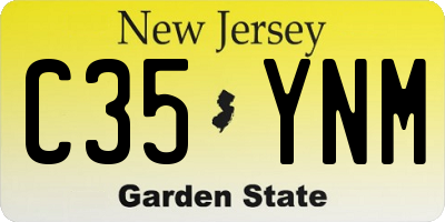 NJ license plate C35YNM