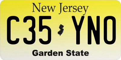 NJ license plate C35YNO