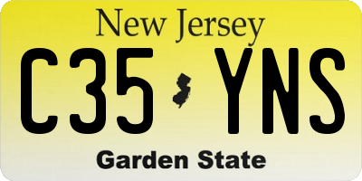 NJ license plate C35YNS