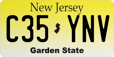 NJ license plate C35YNV