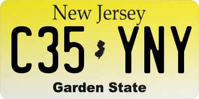 NJ license plate C35YNY