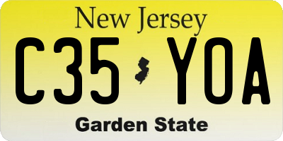 NJ license plate C35YOA
