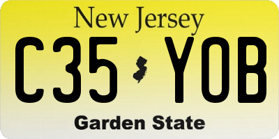 NJ license plate C35YOB