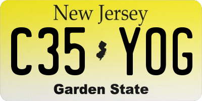 NJ license plate C35YOG