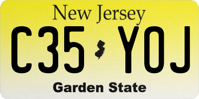 NJ license plate C35YOJ