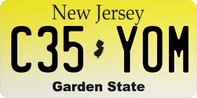 NJ license plate C35YOM