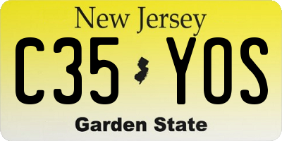 NJ license plate C35YOS