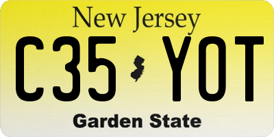 NJ license plate C35YOT