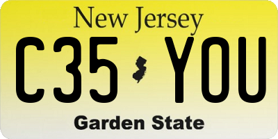 NJ license plate C35YOU