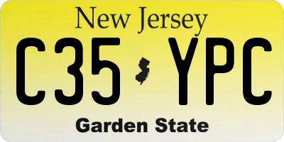 NJ license plate C35YPC