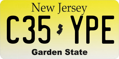 NJ license plate C35YPE