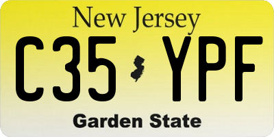 NJ license plate C35YPF