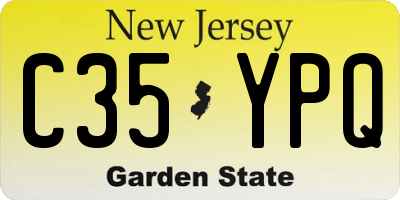 NJ license plate C35YPQ