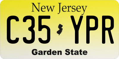 NJ license plate C35YPR
