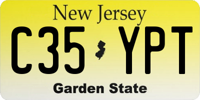 NJ license plate C35YPT