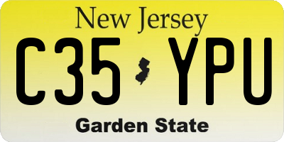 NJ license plate C35YPU