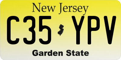 NJ license plate C35YPV