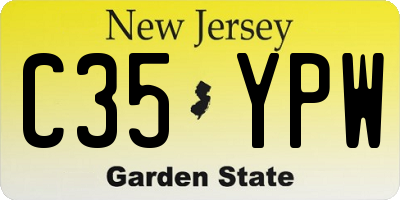 NJ license plate C35YPW