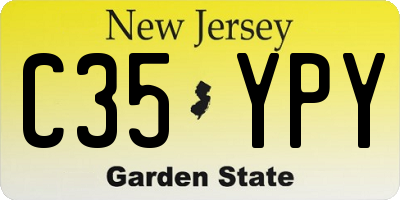 NJ license plate C35YPY
