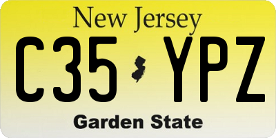 NJ license plate C35YPZ