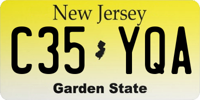 NJ license plate C35YQA