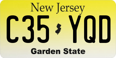 NJ license plate C35YQD