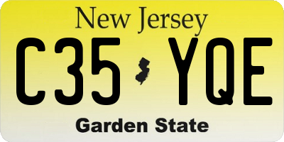 NJ license plate C35YQE
