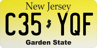 NJ license plate C35YQF